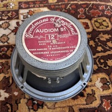 Vintage 1960s Goodmans Audiom 51 Red Silver 15w 15ohms 12" Speaker Driver