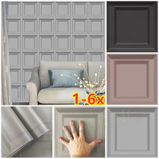 1-6x Modern Wood Panel 3D Effect Wallpaper Feature Wall Grey/Pink Home Decors