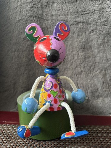 Hand painted wooden mouse - hand-painted,