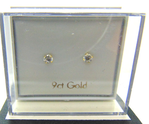 9ct gold 3mm - gold, stud