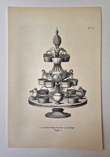 WEDGWOOD Creamware Tea Service, 1953 Lithograph Book Plate
