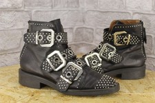 BLACK LEATHER STUDDED BUCKLE