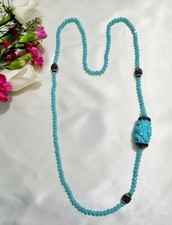 Exquisite Turkish Jewellery Hand Made Necklace, A Blend of Blue Crystals