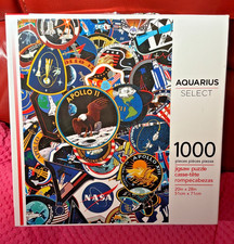 Aquarius / 1000 Piece Jigsaw Puzzle / Mission Patches / Damaged Box & Sealed Bag