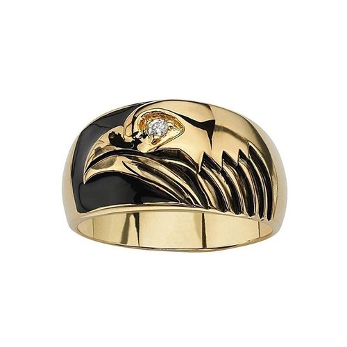 18k gold mens eagle diamond - eagle,