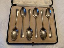Mappin & Webb solid silver cutlery teaspoon set X 6 In Box 70g Hallmarked 1926