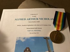 WW1 Victory Medal KIA Nicholas