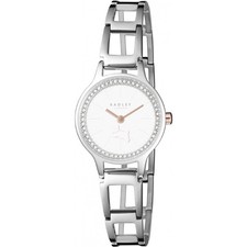 LADIES EX DISPLAY RADLEY WATCH WHITE DIAL STAINLESS STEEL LINKED BRACELET,