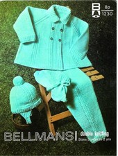 BELLMANS Vintage Knitting Pattern 1230 Baby Pram Set 9mths-2 yrs DK