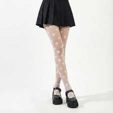 White Polka Dot Sheer Tights Brand New