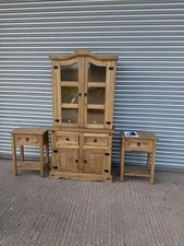 Corona buffet hutch pine glass