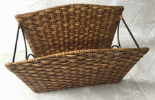 Paper & Magazine Rack - Freestanding metal &split bamboo