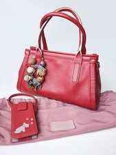 RADLEY Burgundy Red Lovely Small Triangular Bag with Charm & Phonecase - VGC