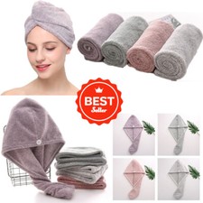 Bamboo Fibre Hair Fast Drying Dryer Turban Dry Towel Bath Wrap Hat Quick Cap
