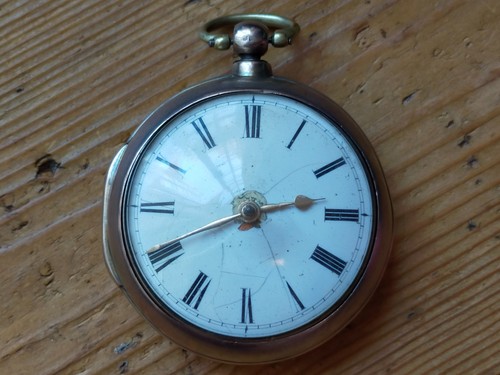 Antique silver verge movement