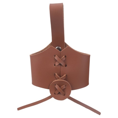 Brown leather horn - brown,