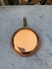 Vintage French Copper Tin Lined Frying Pan Sauté Pan