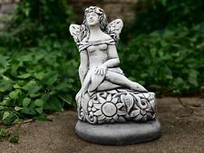 Fairy garden statue Sitting fairy ornament Concrete fairy sculpture Garden elf