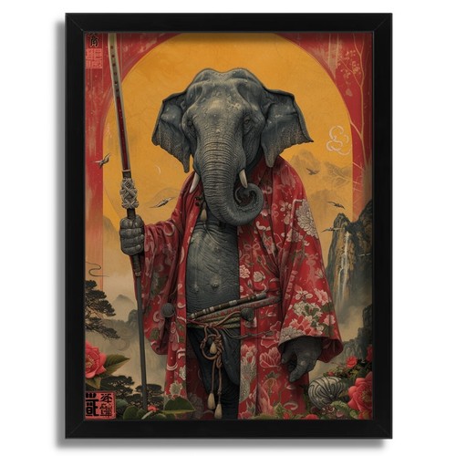 Elephant samurai kimono art - in,