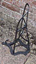 Antique Wall Mounted Cast Iron Side Saddle Rack With Bridle Hook