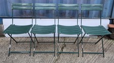 Set of 4 Folding Chairs Garden Event Occasional Chair Green Plastic and Metal