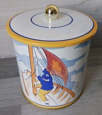 HB Henriot Quimper Design Biscuit Tin Aerator Lid French Bretton Sailing Design