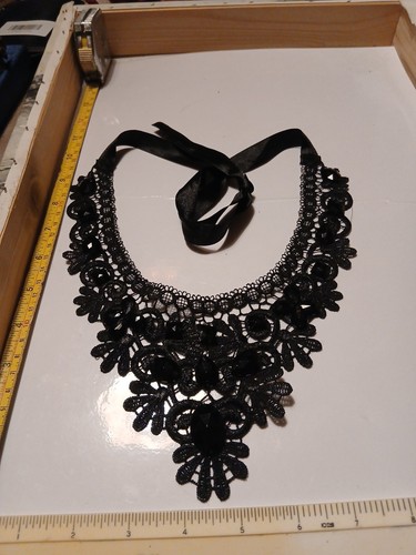 Black lace and ribbon - and, necklace