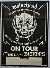 MOTORHEAD - On Tour With The Count Bishops RARE Orig UK Gig Poster 1977 - LEMMY