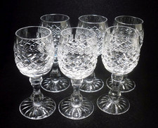Set of 6 Edinburgh Crystal BRAEMAR Small Cordial Liqueur Glasses 4"h (signed)