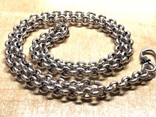 Solid 925 Sterling Silver Mens 5mm Rolo Belcher Chain Clasp Necklace