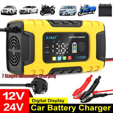  12V/24V Lithium Car Battery Charger Pulse Repair AGM Lead-Acid  LiFePo4 10A