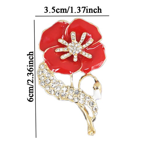 Poppies flower brooch badge - poppies,