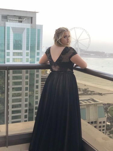 Jovani beaded black prom ball