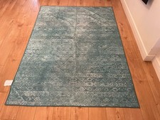 Rare Gabbeh Teal Rug Defects