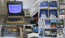 Commodore 64 C64 with cassette, disk drive, printer, manuals, TV and software