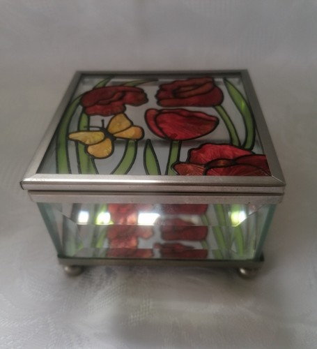 Vintage stained glass - glass, trinket