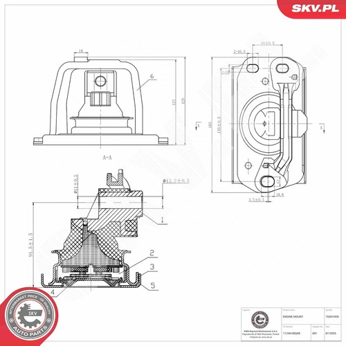 Front engine mounting right - front,