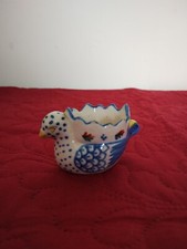 Vintage Henriot Quimper Bird Egg Cup Hand-Painted France