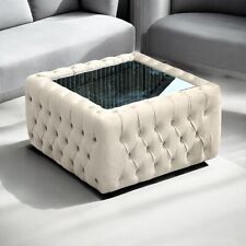 Glass coffee table velvet