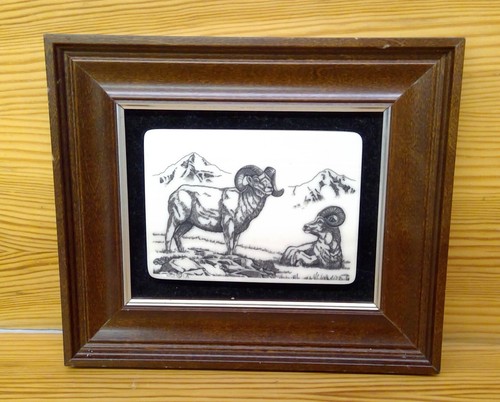 Vintage carved etched tile - vintage,
