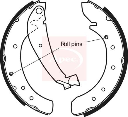 Brake shoe set rear - 57mm, width