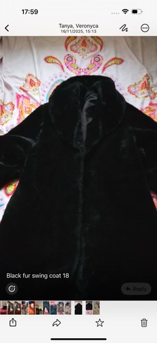 Black fur swing coat - fur,