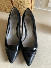 Gabor Black Suede Court Shoes