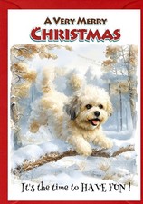 Dandie Dinmont Terrier Dog Christmas Card  (4"x 6")  (Blank inside)