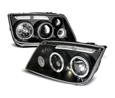 Headlights for VW Bora 1998-2001 2002 2003 2004 2005 VR-1609 Angel Eyes Black