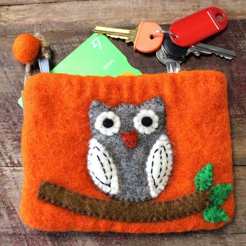 Owl handmade nepal felted - owl,