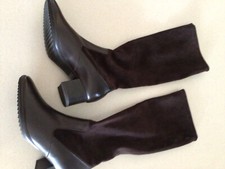 Peter Kaiser Brown Leather & Suede Pull-on boots Size 5.5 New without tags