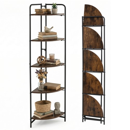 Tier folding corner shelf - 5-tier,