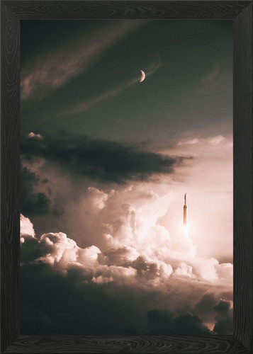 Nasa space rocket framed wall - nasa,