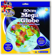 50Cm Inflatable Globe – World Map with Longitude & Latitude Lines, Fun Education